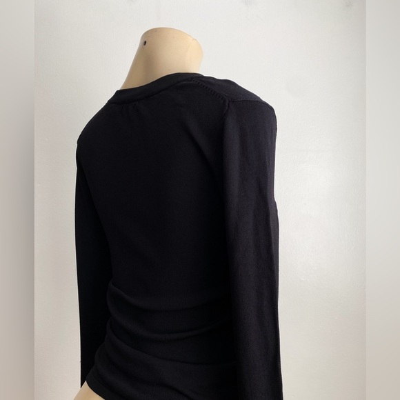 BCBGMAXAZRIA Ruched Long Sleeves Knit Sweater Top Pullover Minimalist Luxury S - Picture 6 of 9